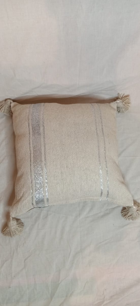  pillow Cotton and weft thread  White Morocco