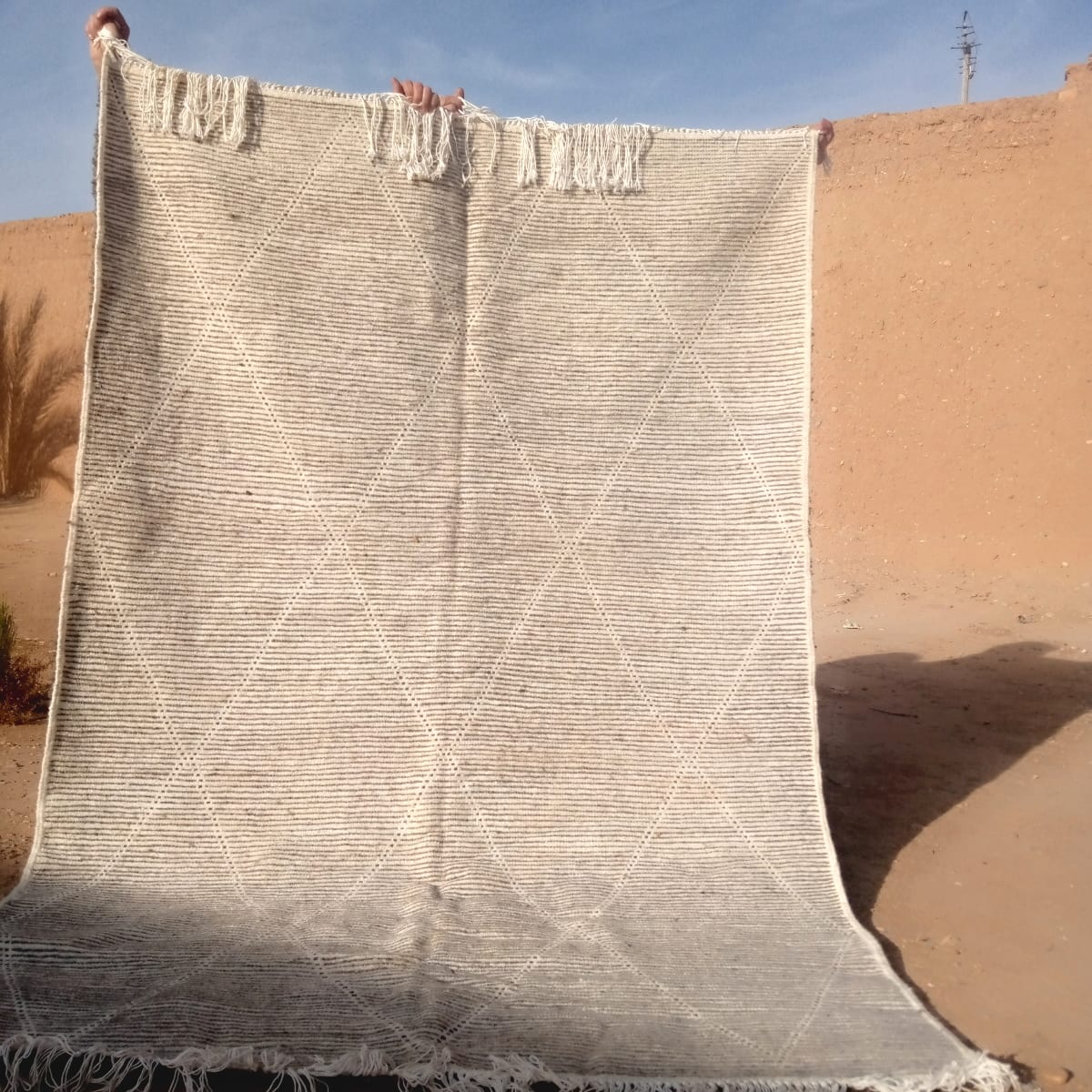  Rug   Grey, White Morocco