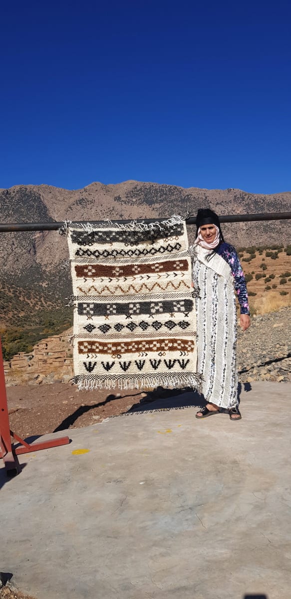  Beni Ourain Rug Wool  and Thread Colored Morocco