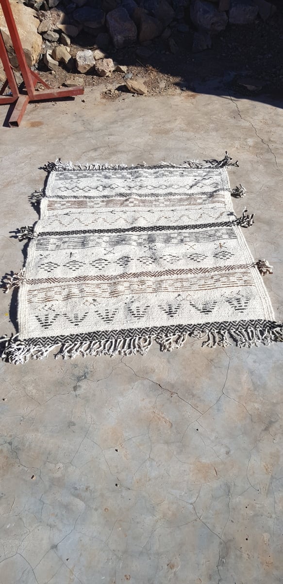  Beni Ourain Rug Wool  and Thread Colored Morocco