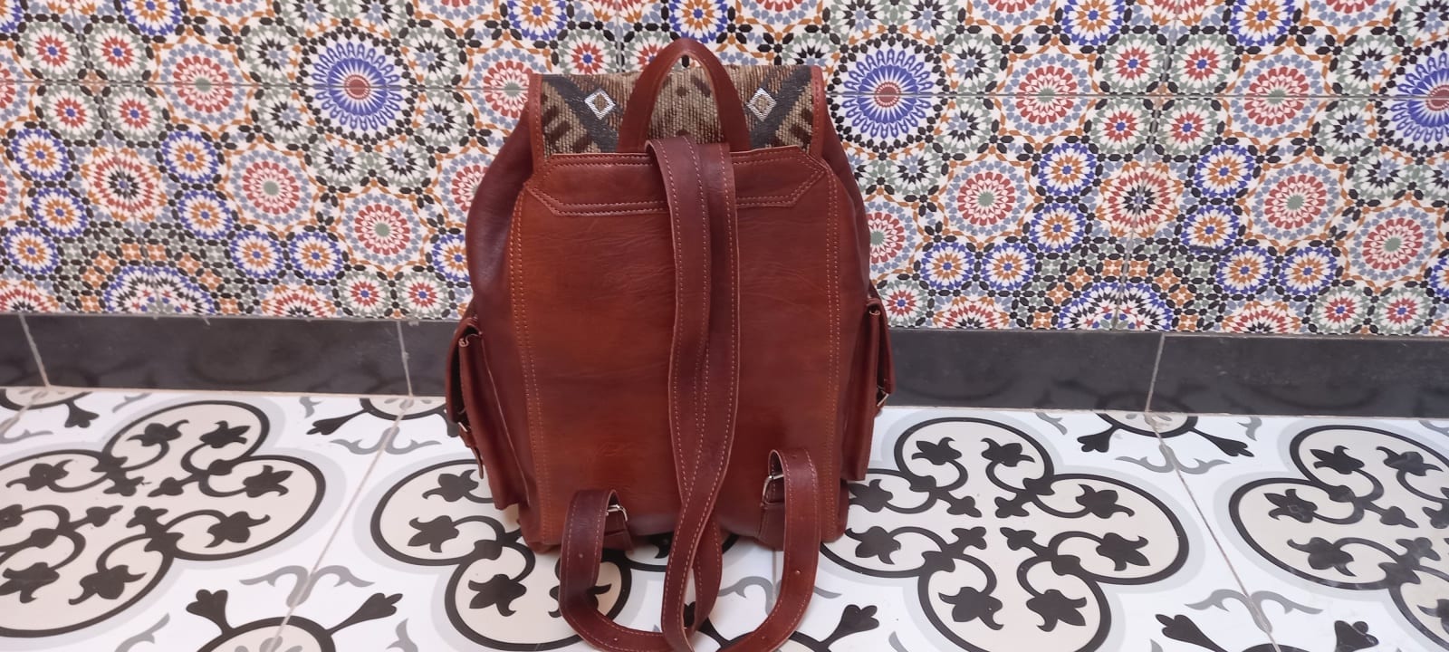  bag leather Orange, Brown Morocco
