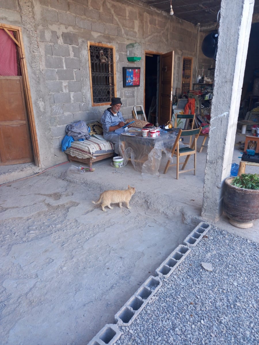  Wooden Piece Wood Light Blue, Black Morocco