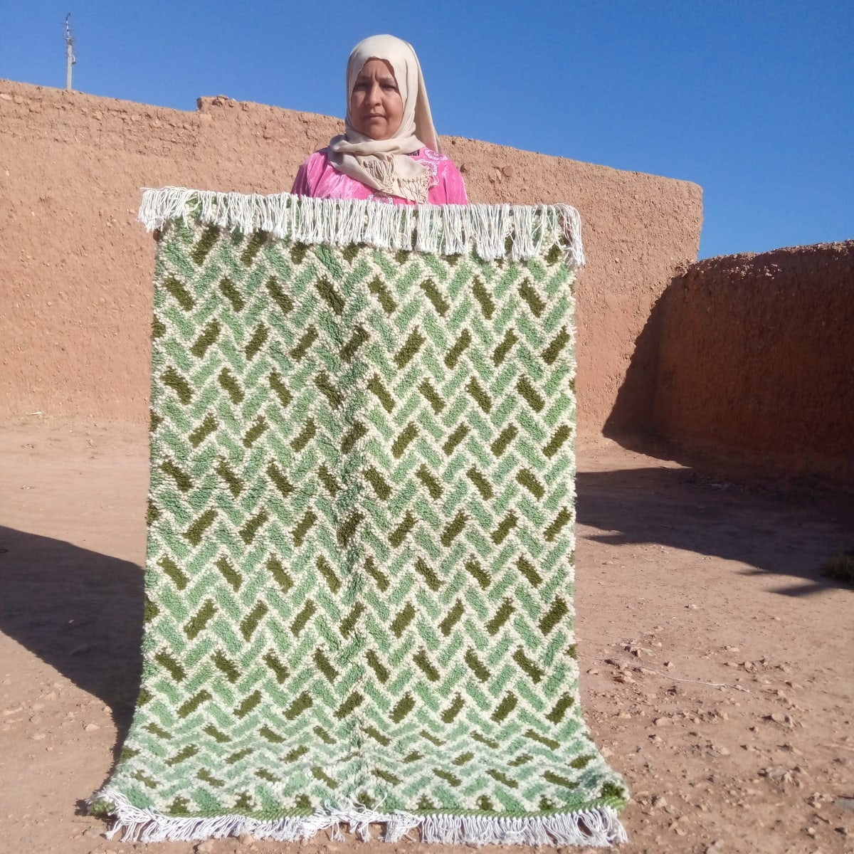  Rug   Green, Brown Morocco