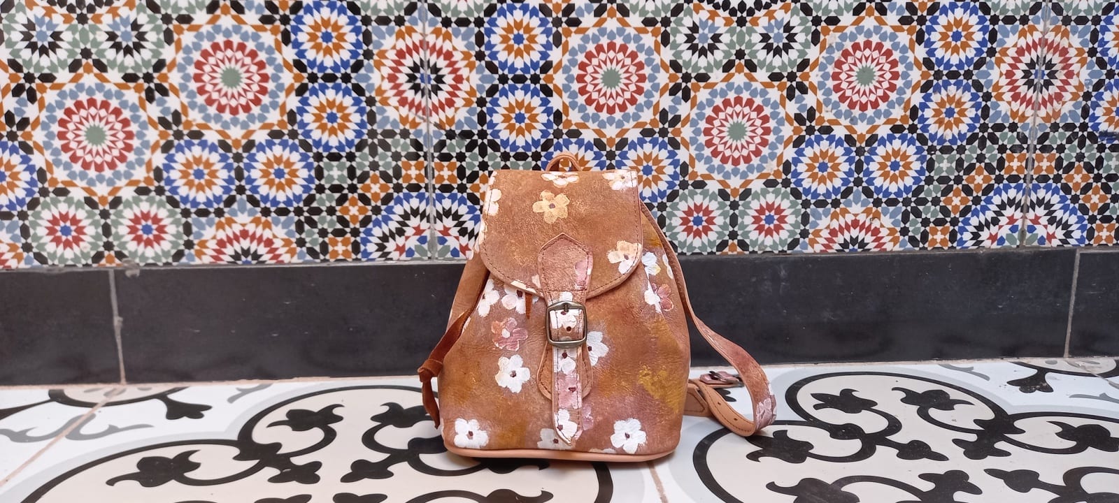   small bag leather Pink, Brown Morocco