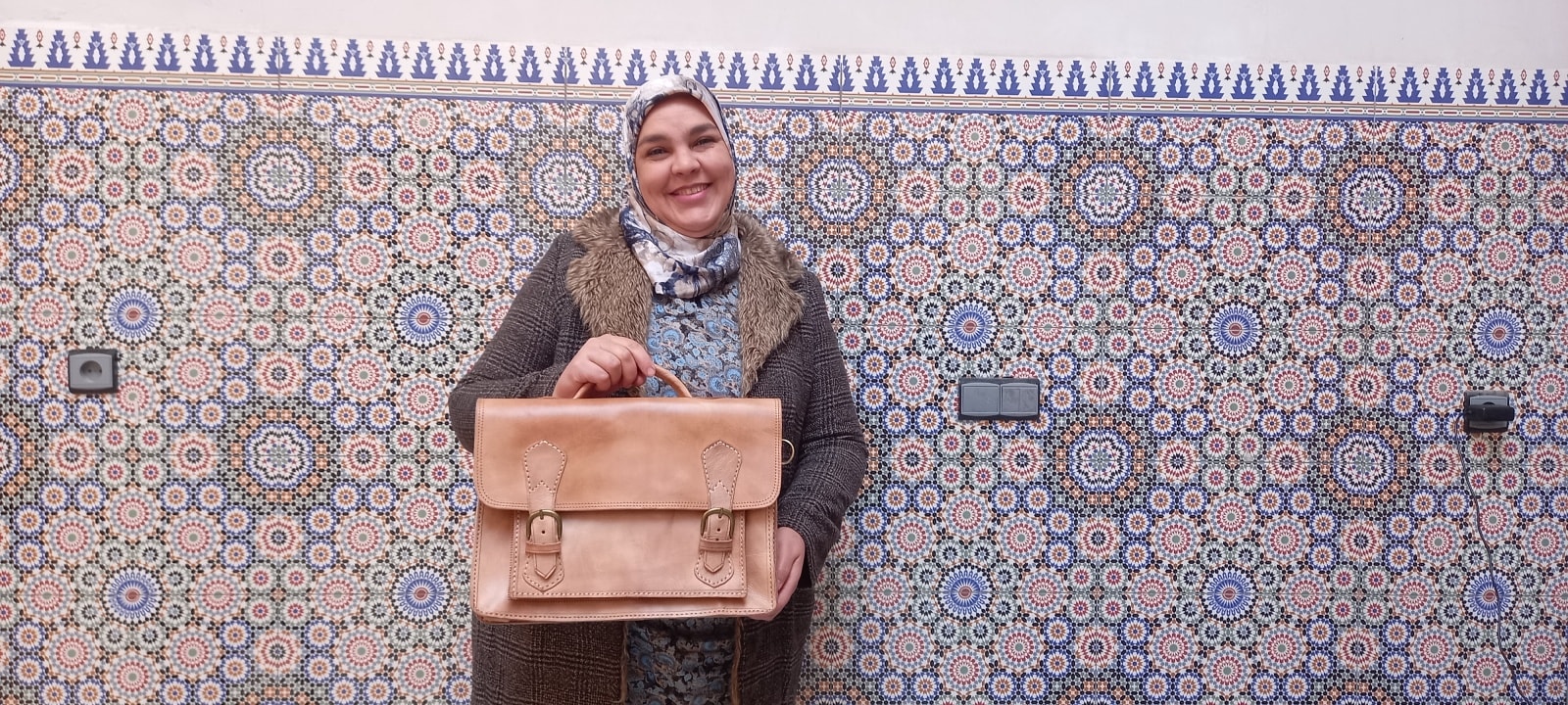  bag leather and Sabra silk White Morocco