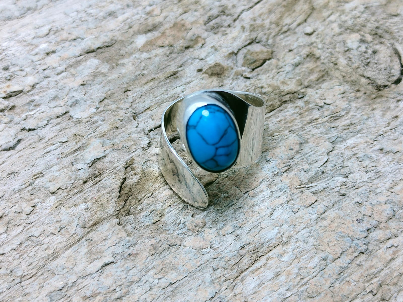  Ring 800 Tiznit Silver Light Blue, White Morocco