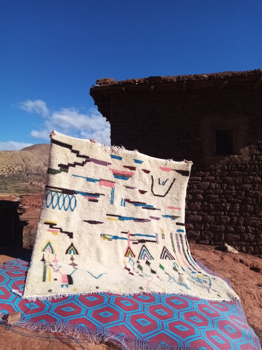  Azilal Rug Dyed Wool Colored Morocco