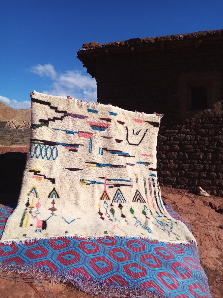  Azilal Rug Dyed Wool Colored Morocco
