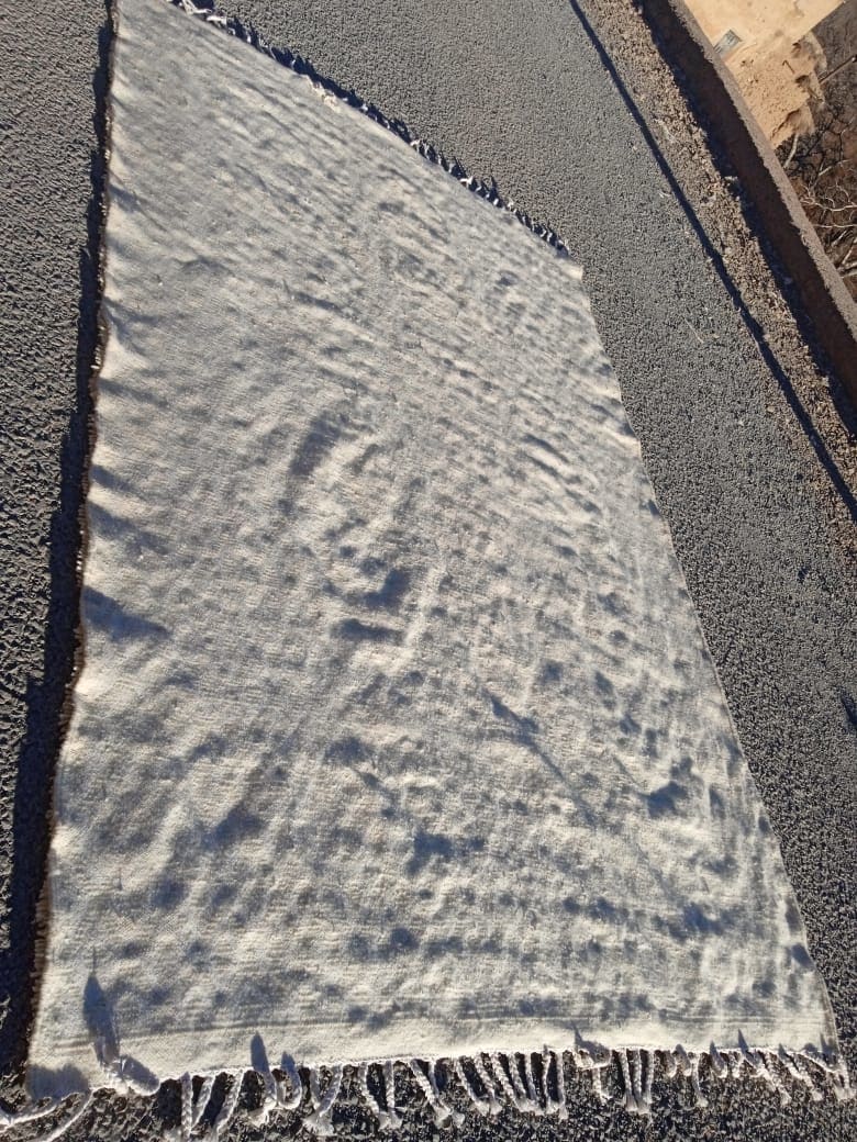  Beni Ourain Rug Wool  and Thread White Morocco