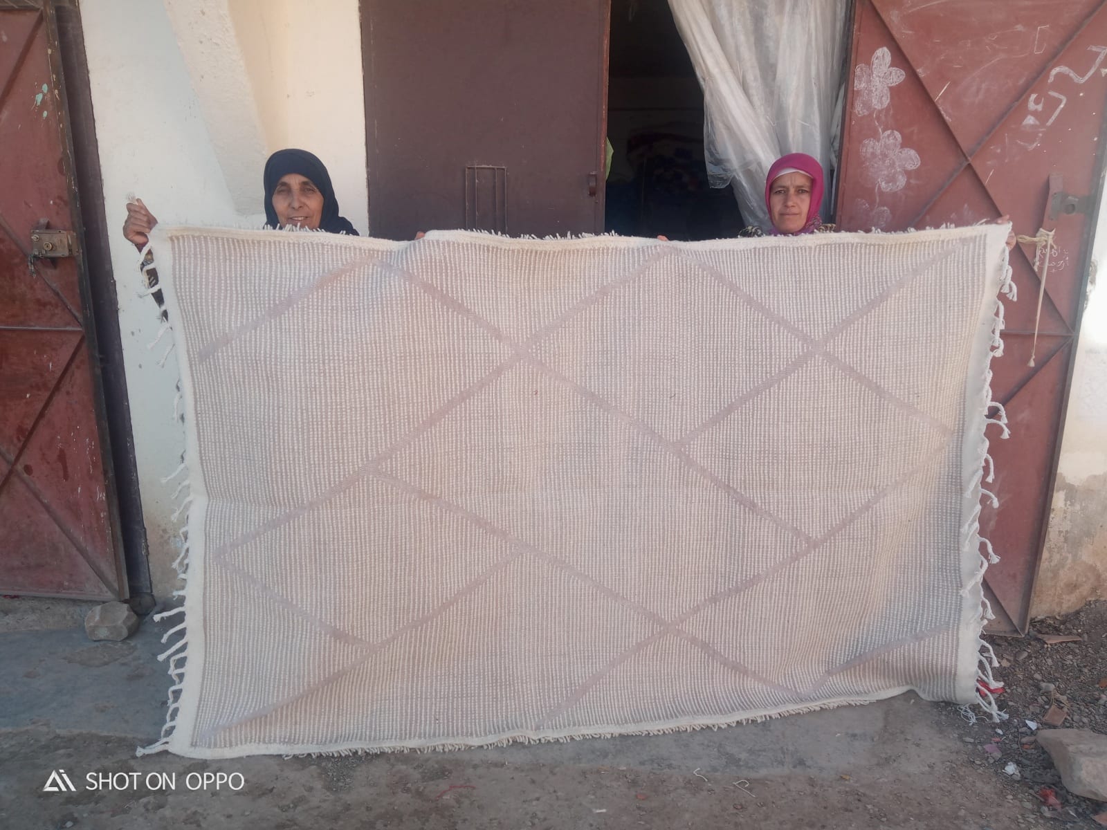  Beni Ourain rug wool  and  Brown, White Morocco