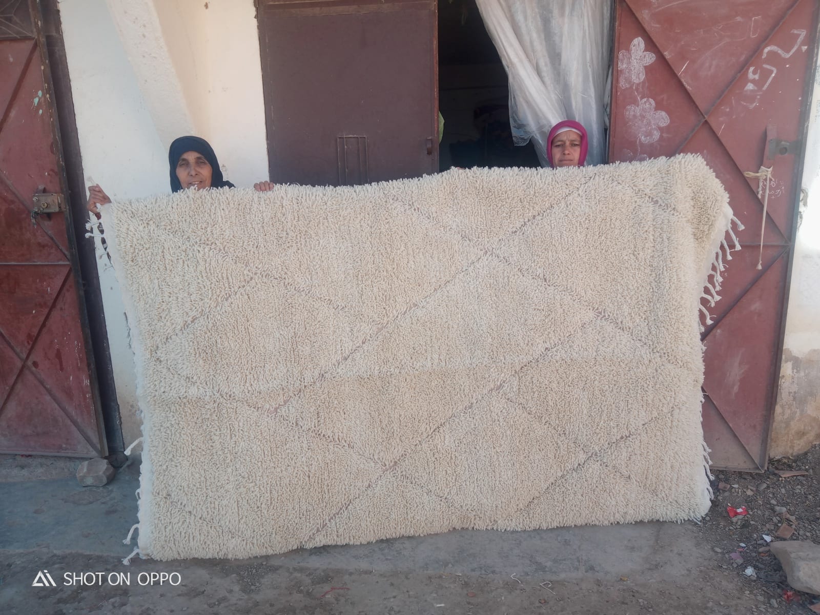  Beni Ourain rug wool  and  Brown, White Morocco