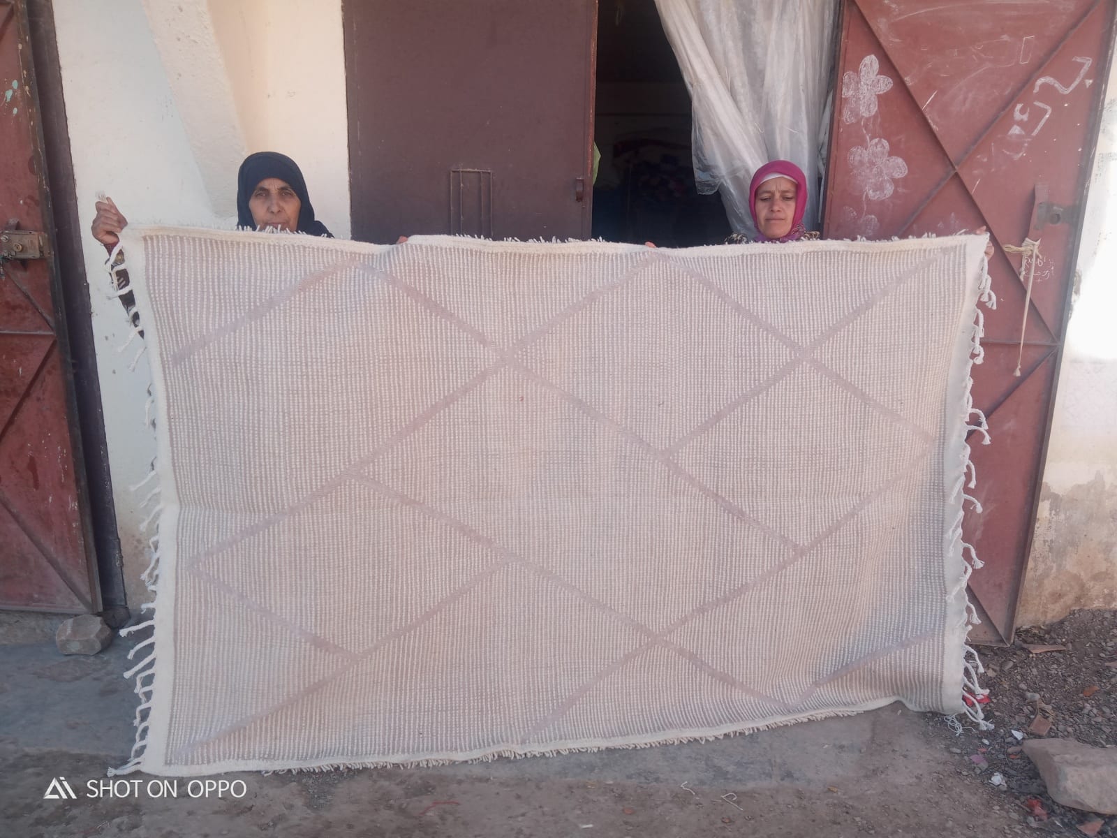  Beni Ourain rug wool  and  Brown, White Morocco