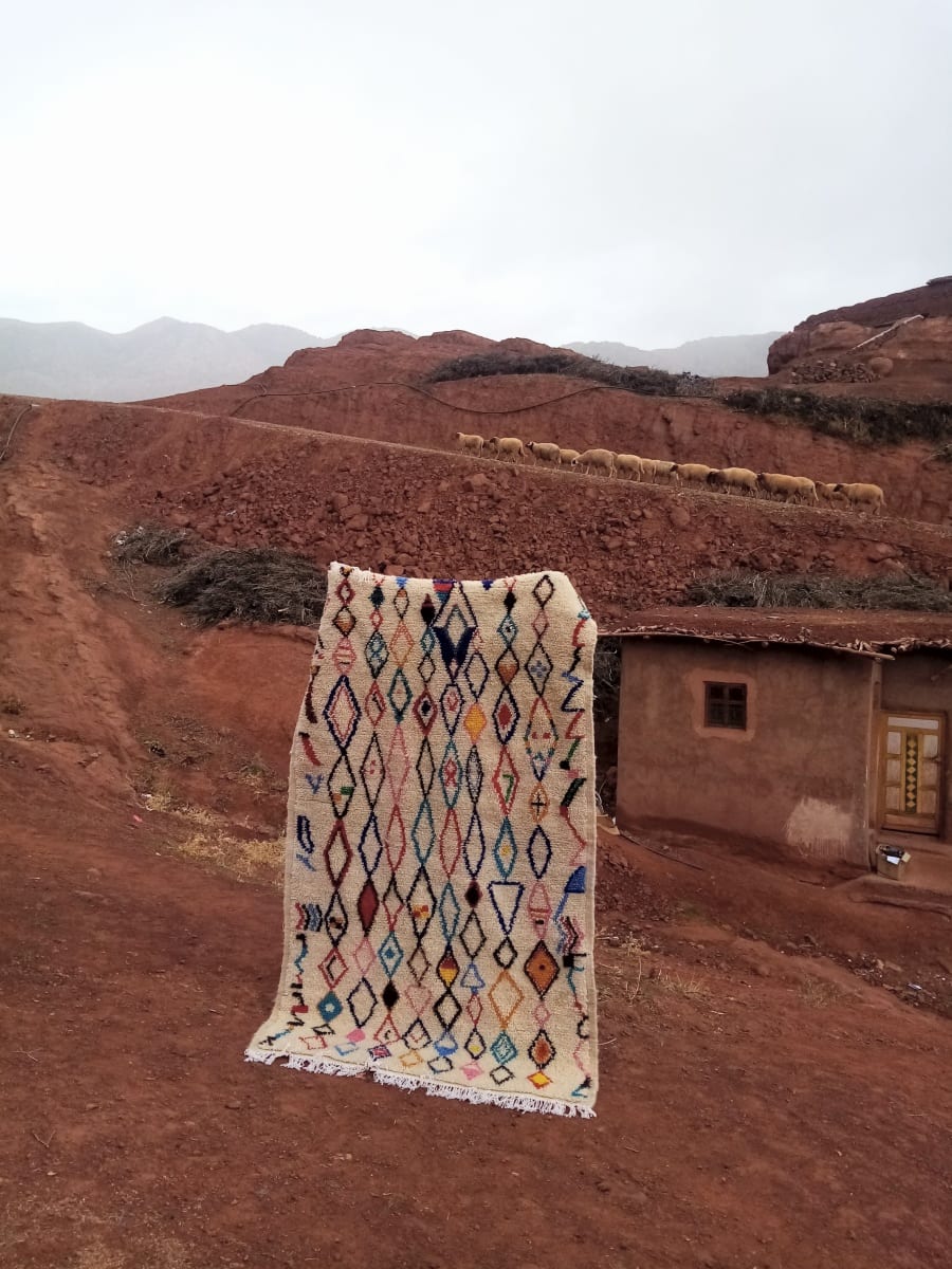  Azilal Rug Wool Colored Morocco