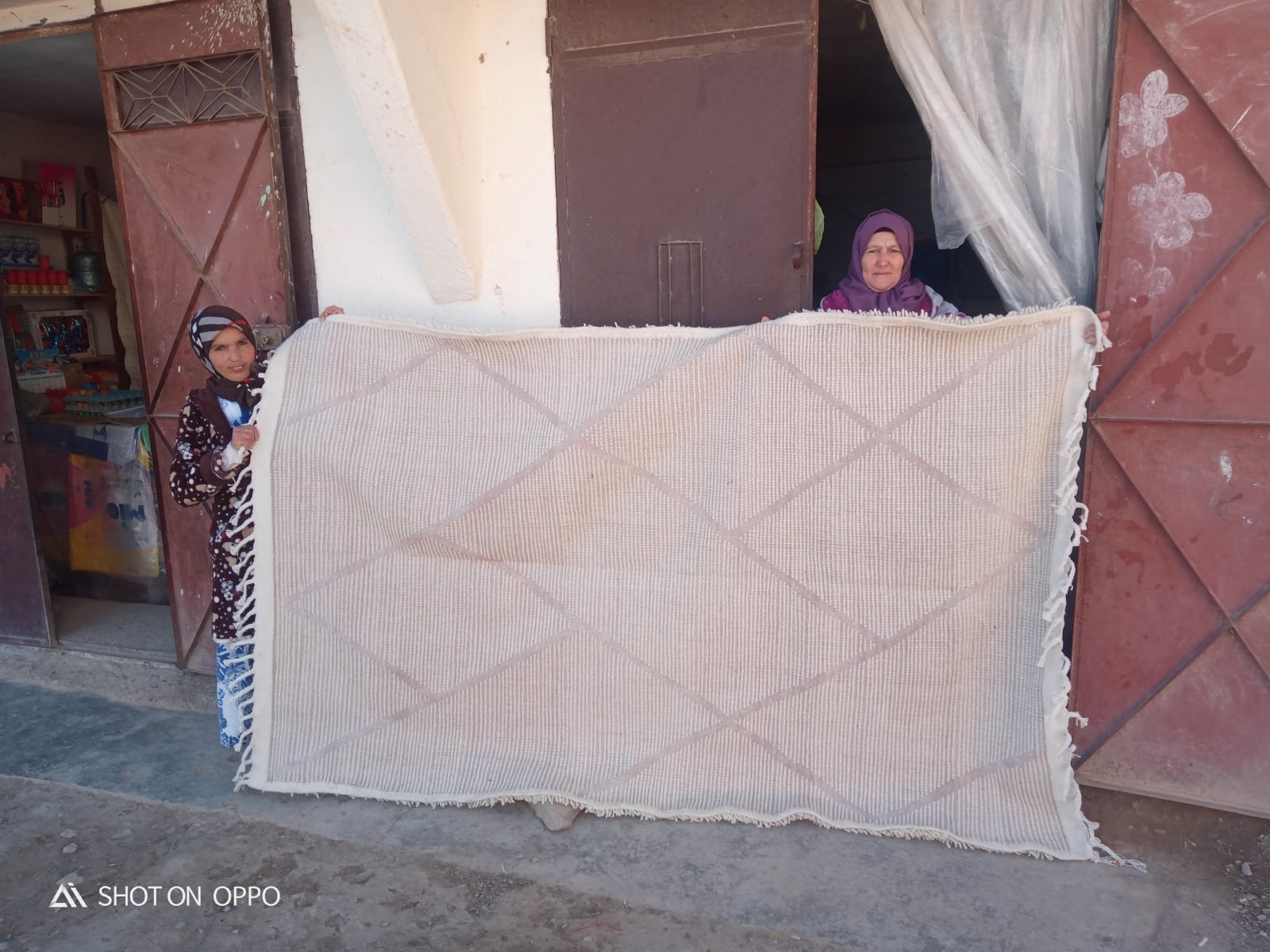  Beni Ourain rug wool  and  Brown, White Morocco