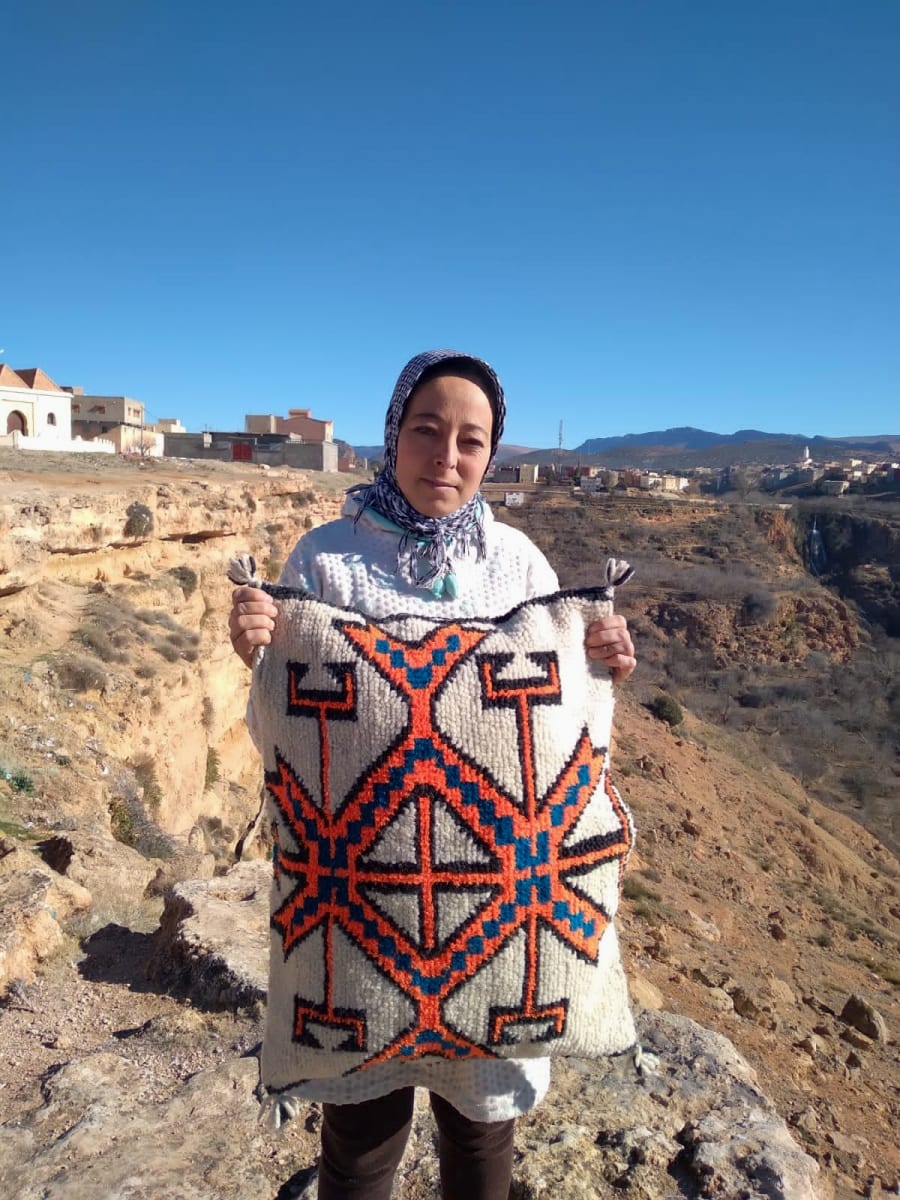  Pillow  Red, Blue Morocco