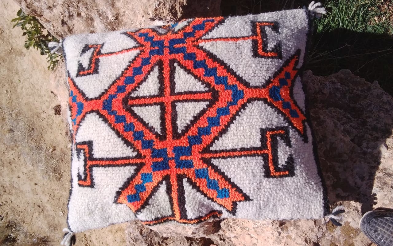  Pillow  Red, Blue Morocco