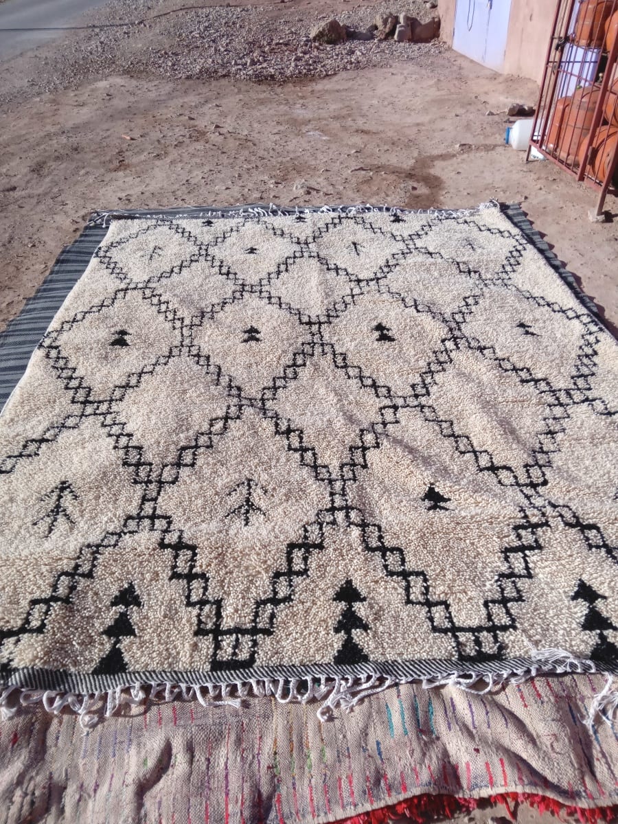  Beni Ourain Wool Black, White Morocco