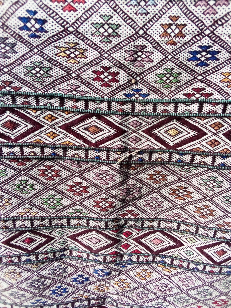  Hanbel Dyed Wool Red, Black Morocco