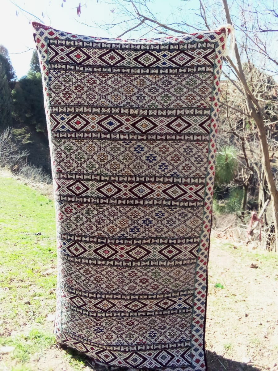  Hanbel Dyed Wool Red, Black Morocco