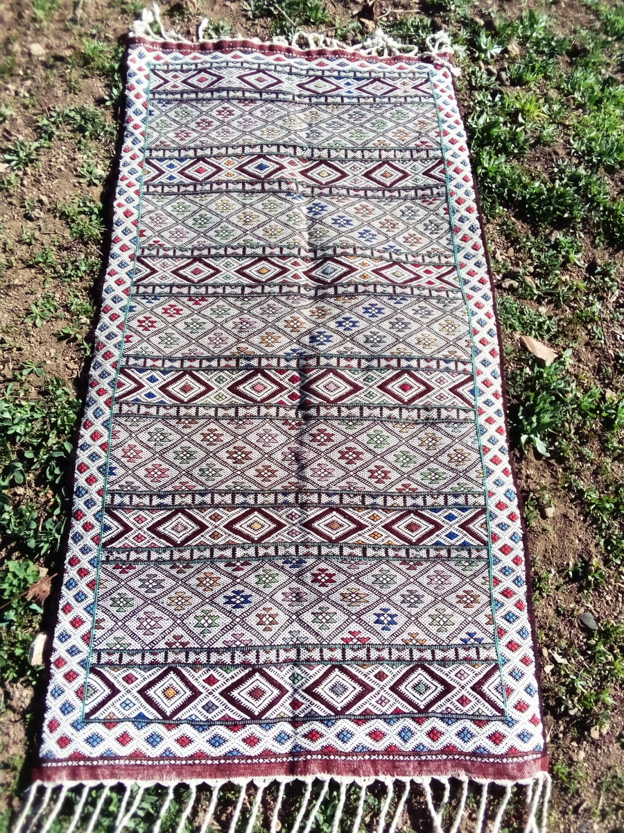  Hanbel Dyed Wool Red, Black Morocco