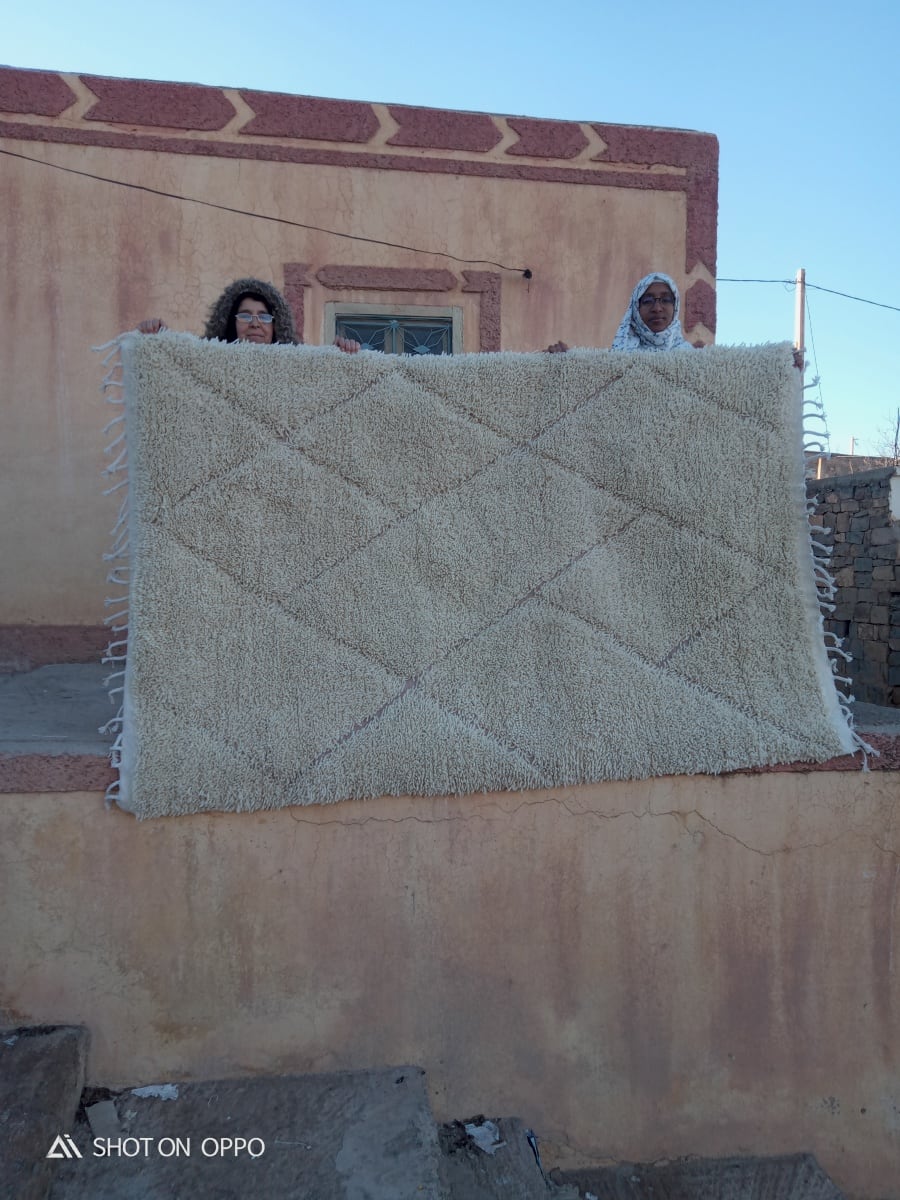  Beni Ourain rug wool  and  Brown, White Morocco