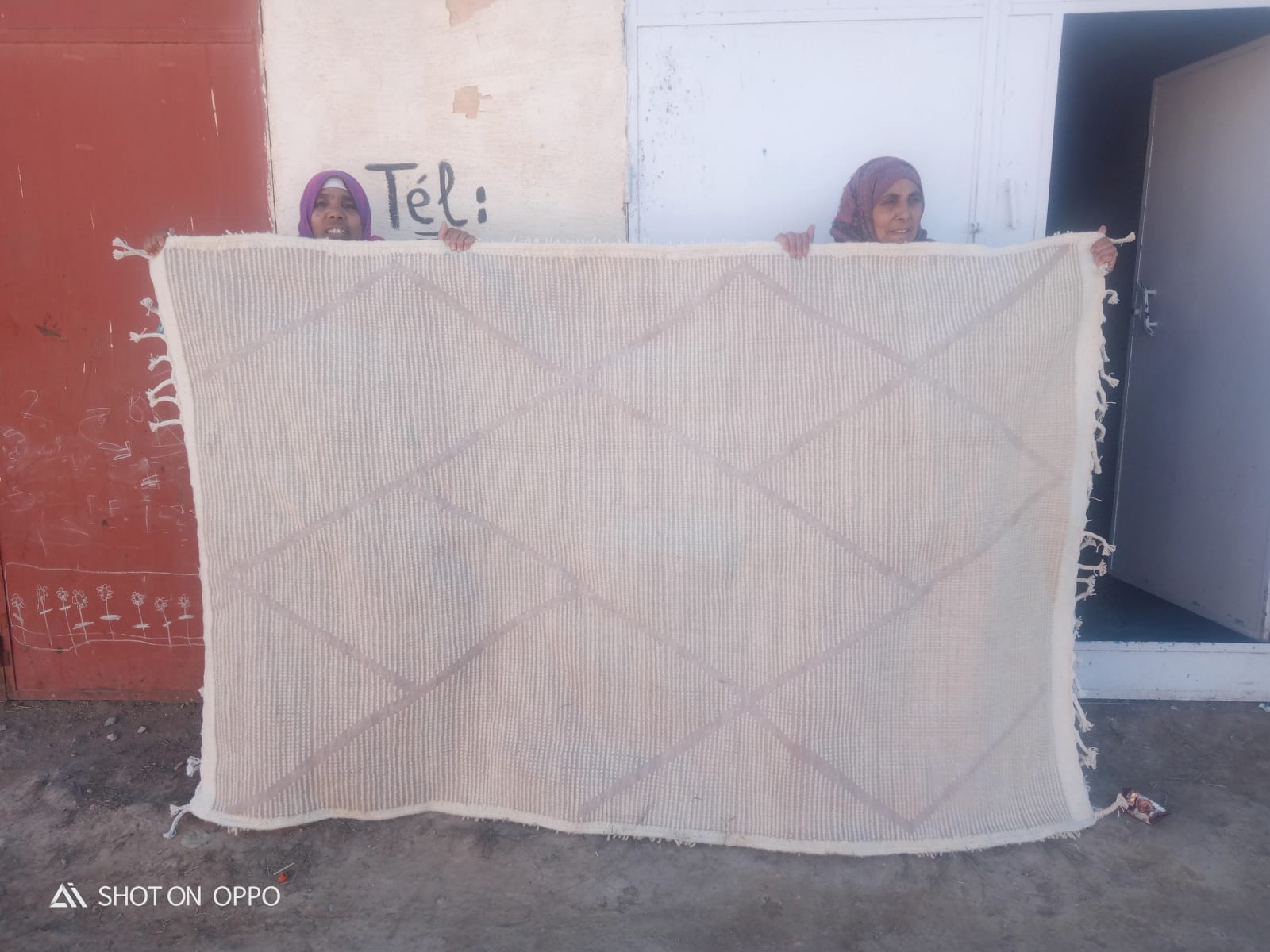  Beni Ourain rug wool  and  Brown, White Morocco
