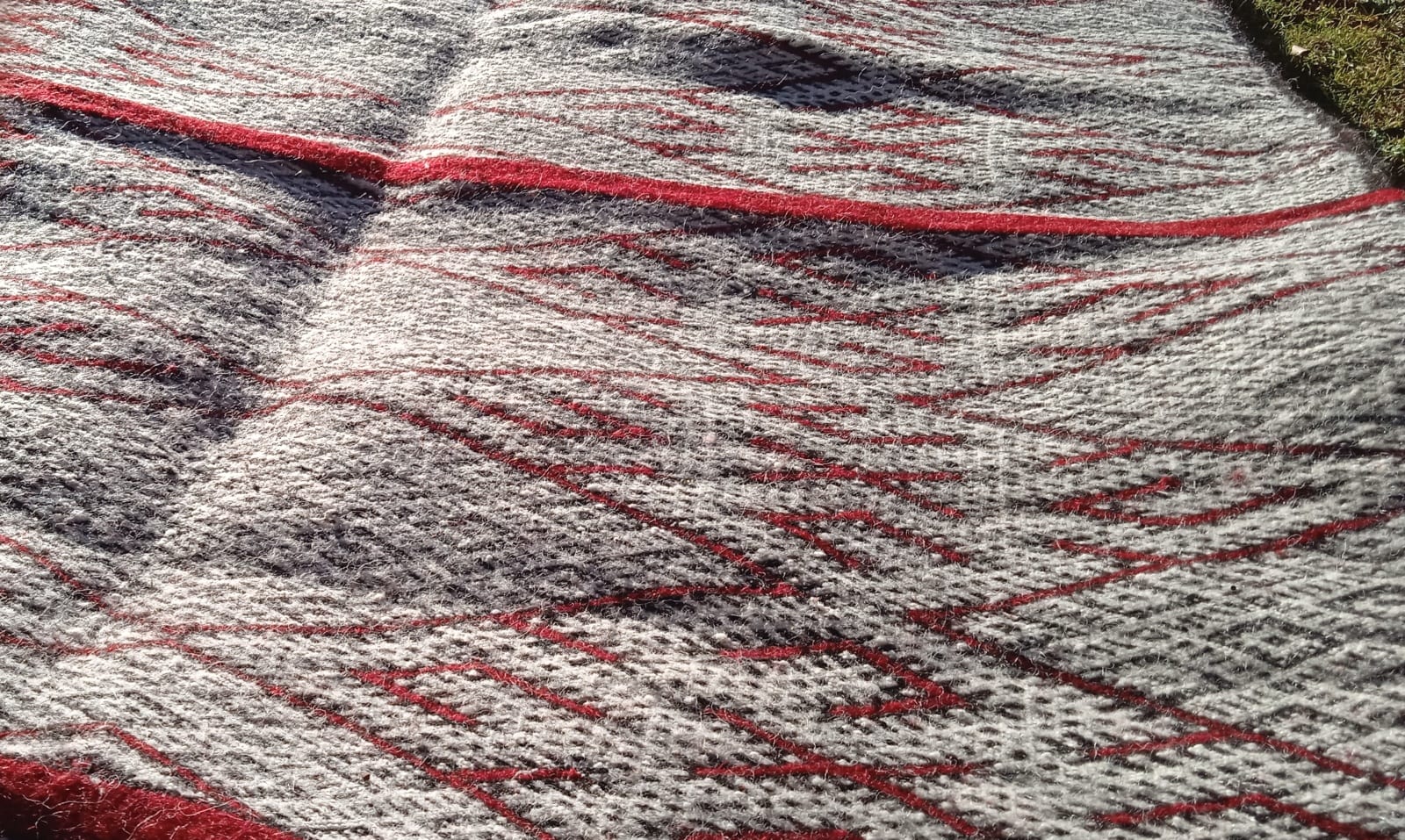  Moroccan Pillow Wool warp Red, Black Morocco