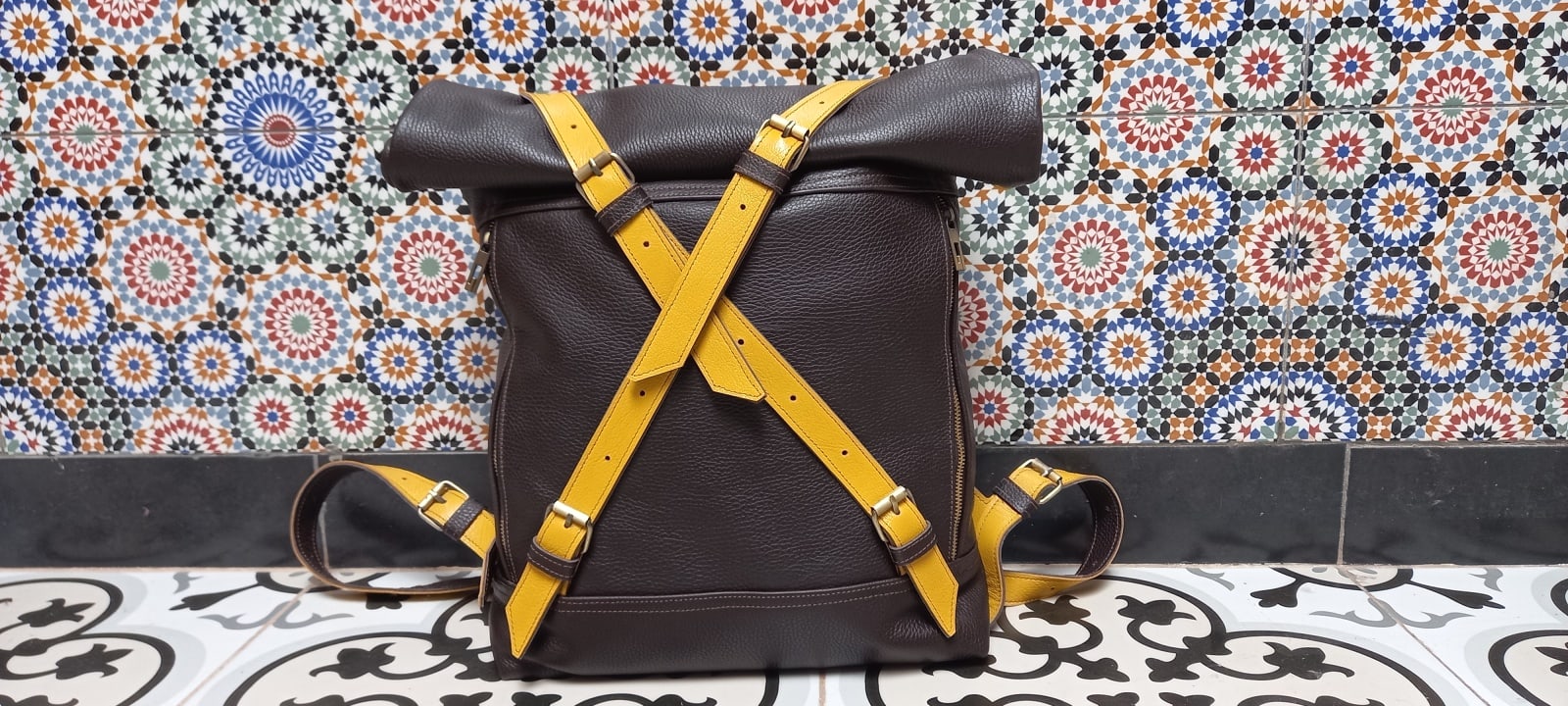  bag leather Yellow, Brown Morocco