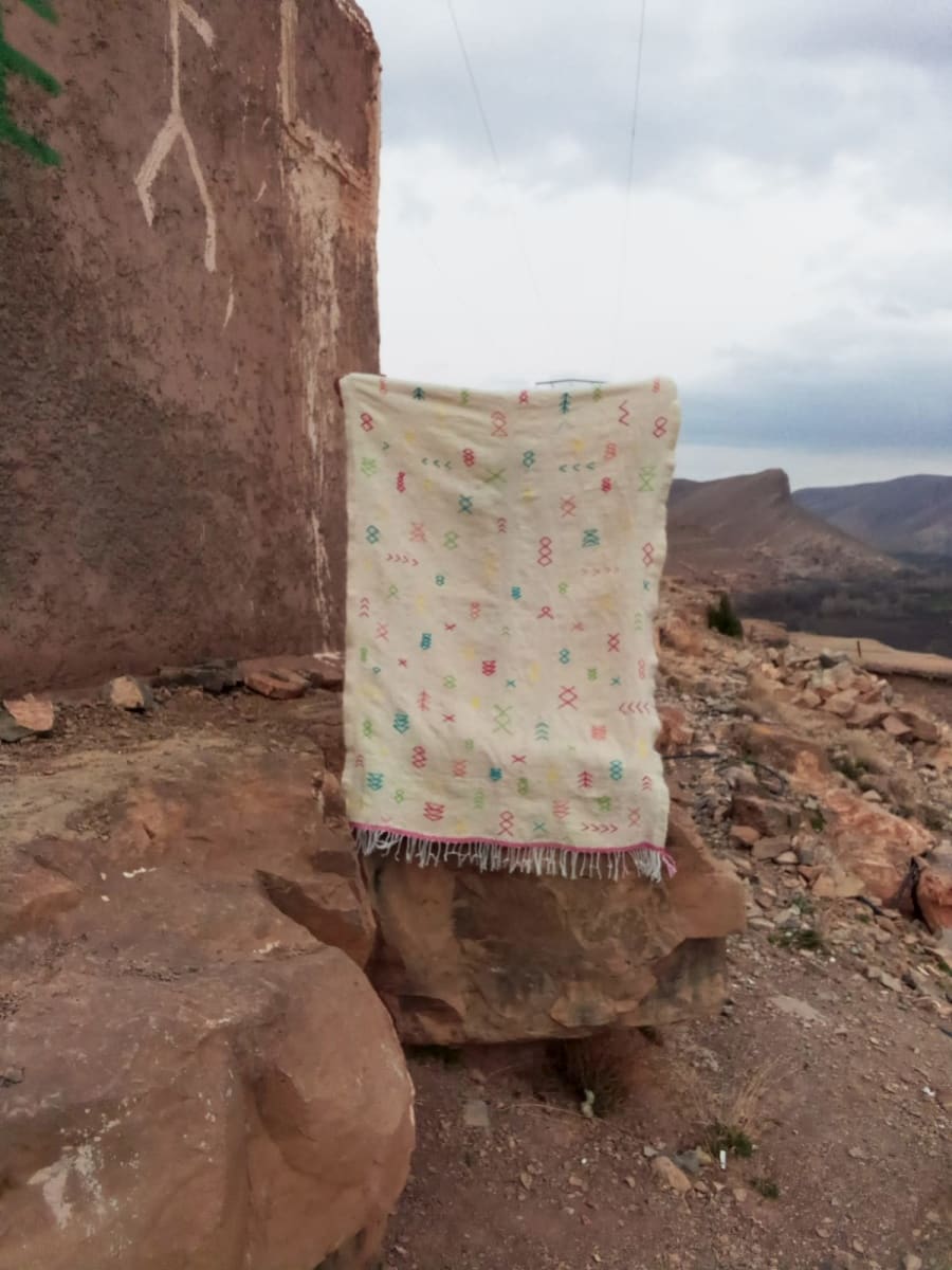  Woven Wool Bag Wool  and Thread Colored Morocco