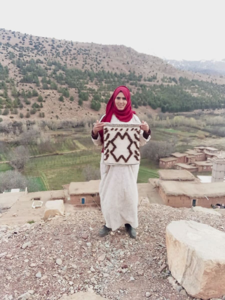  Woven Wool Bag Wool  and Thread Colored Morocco