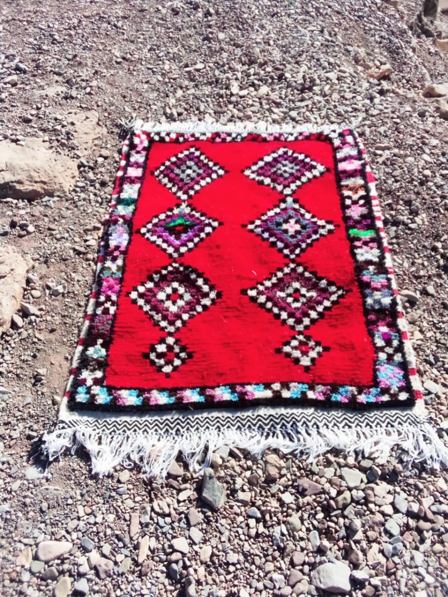  Beni Ourain Rug Wool  and Thread Colored Morocco