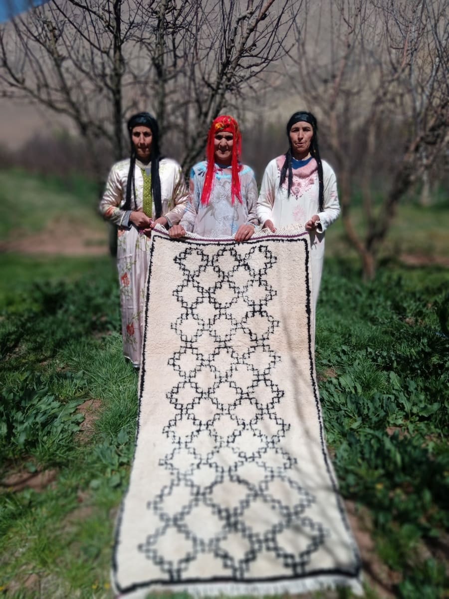  Beni Ourain Wool Black, White Morocco