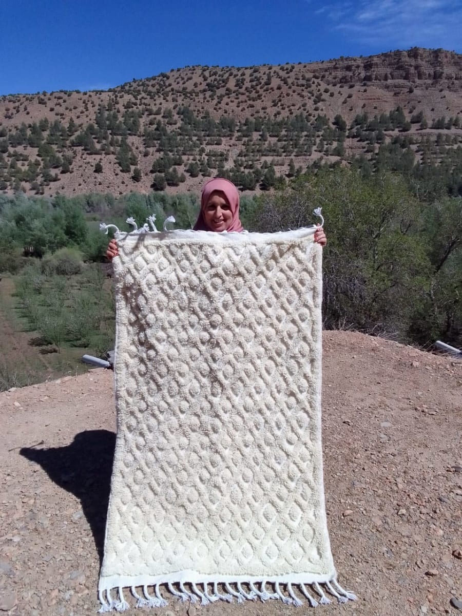  Rug  White Morocco