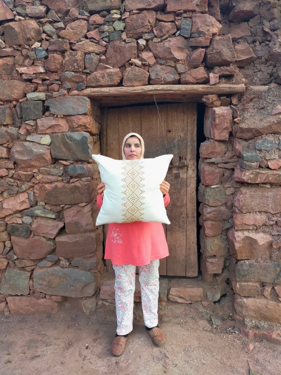 Handmade Embroidered Pillow