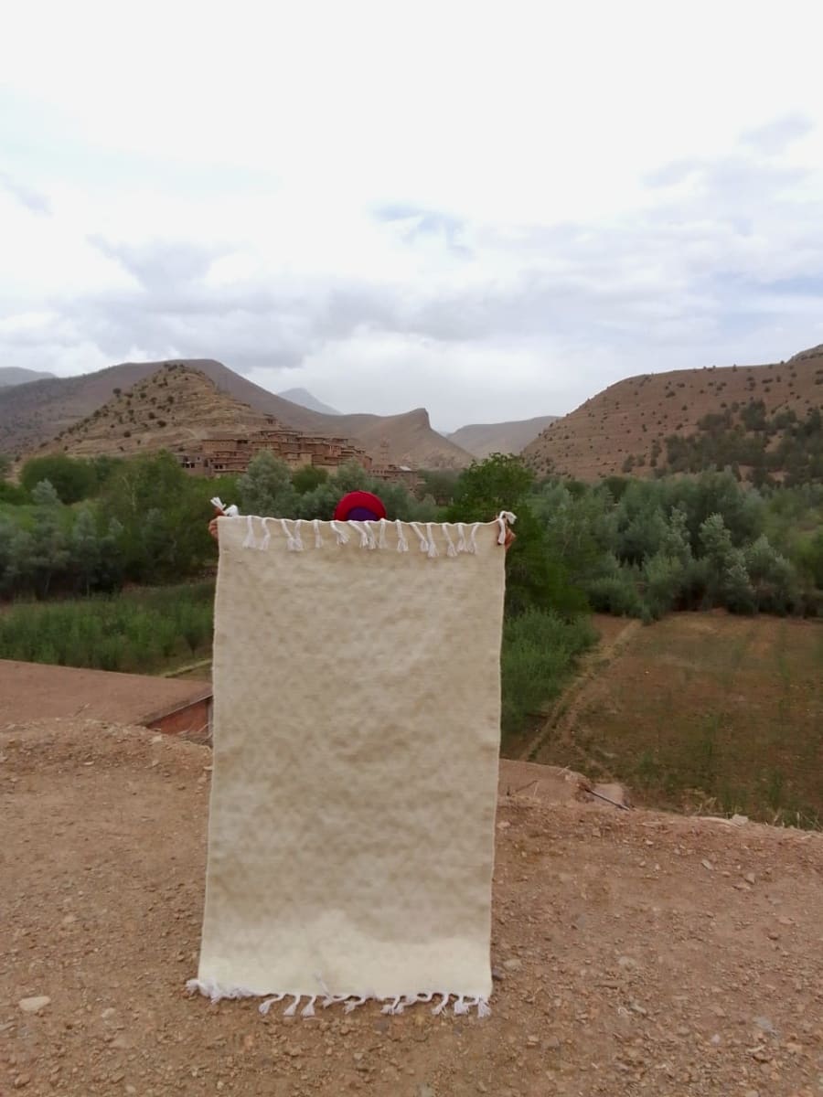  Rug  White Morocco