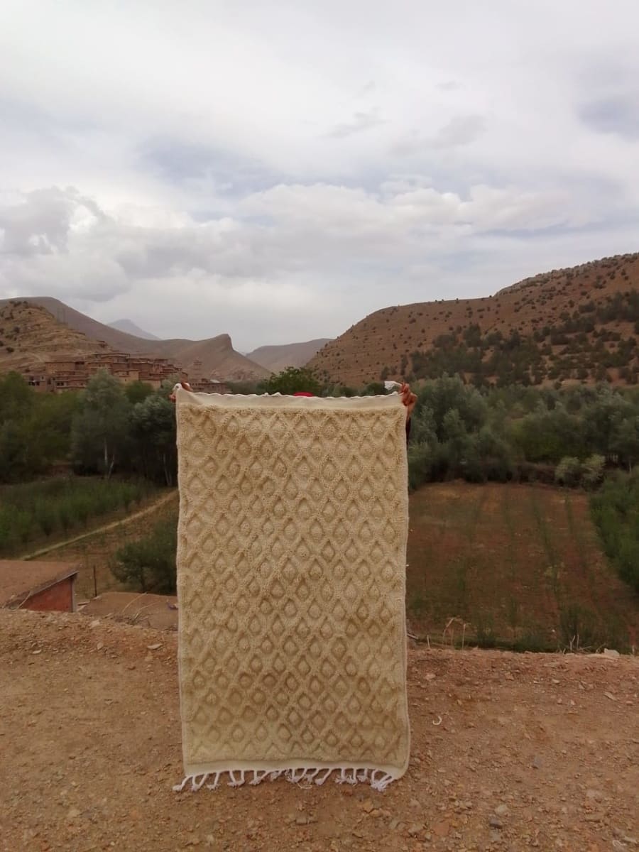  Rug  White Morocco