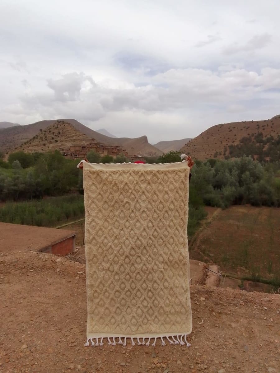 Rug  White Morocco