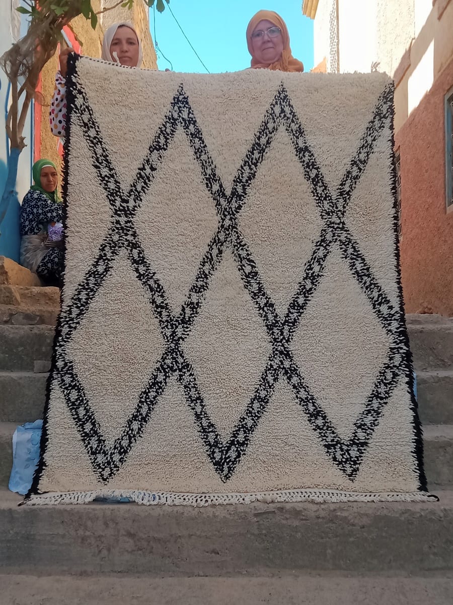  Beni Ourain rug  Black, White Morocco