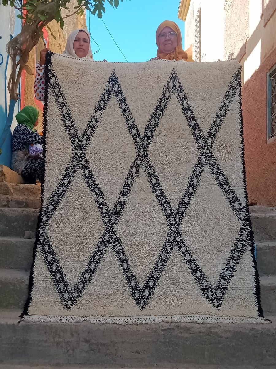  Beni Ourain rug  Black, White Morocco