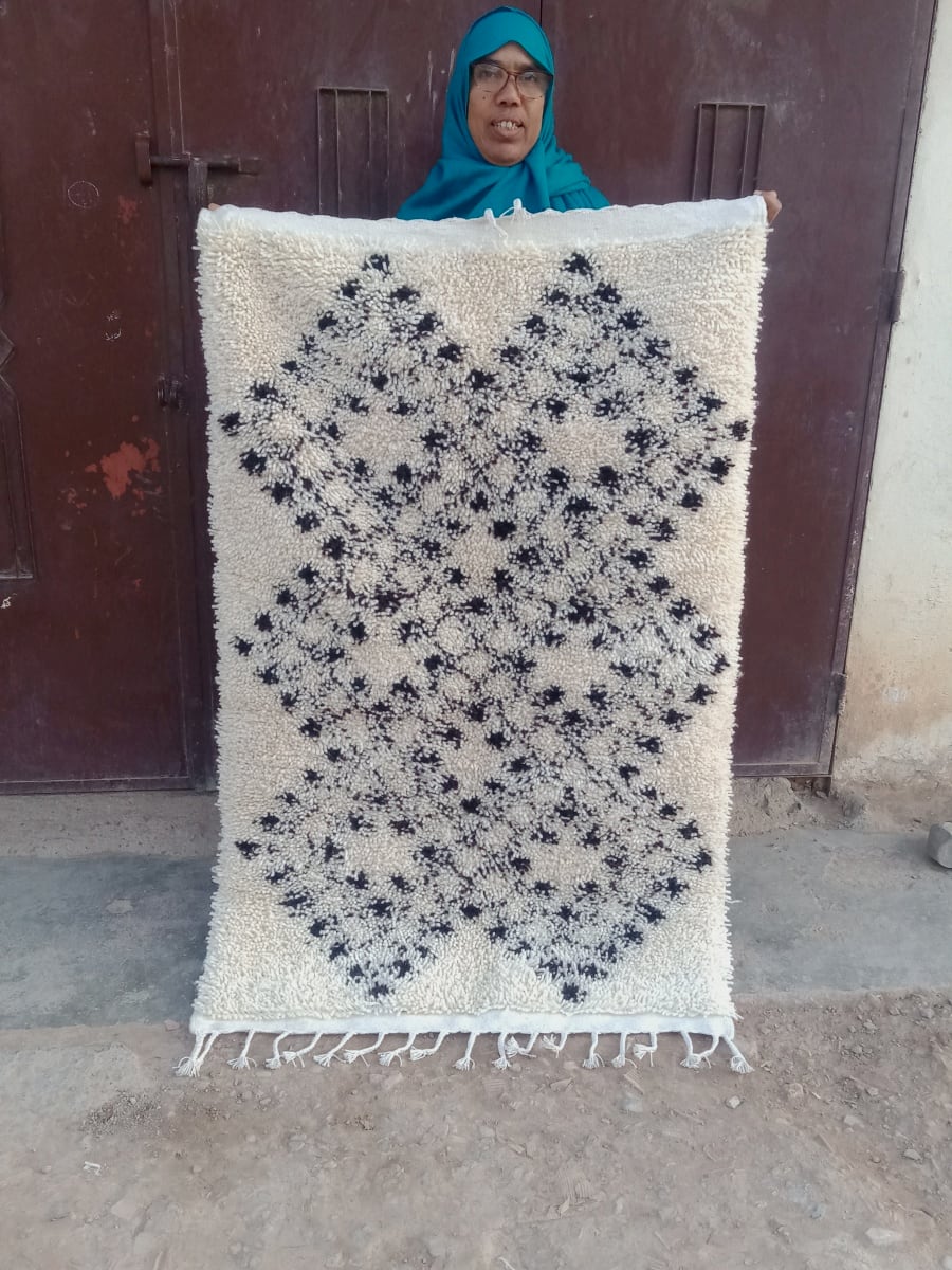  Beni Ourain rug  Black, White Morocco