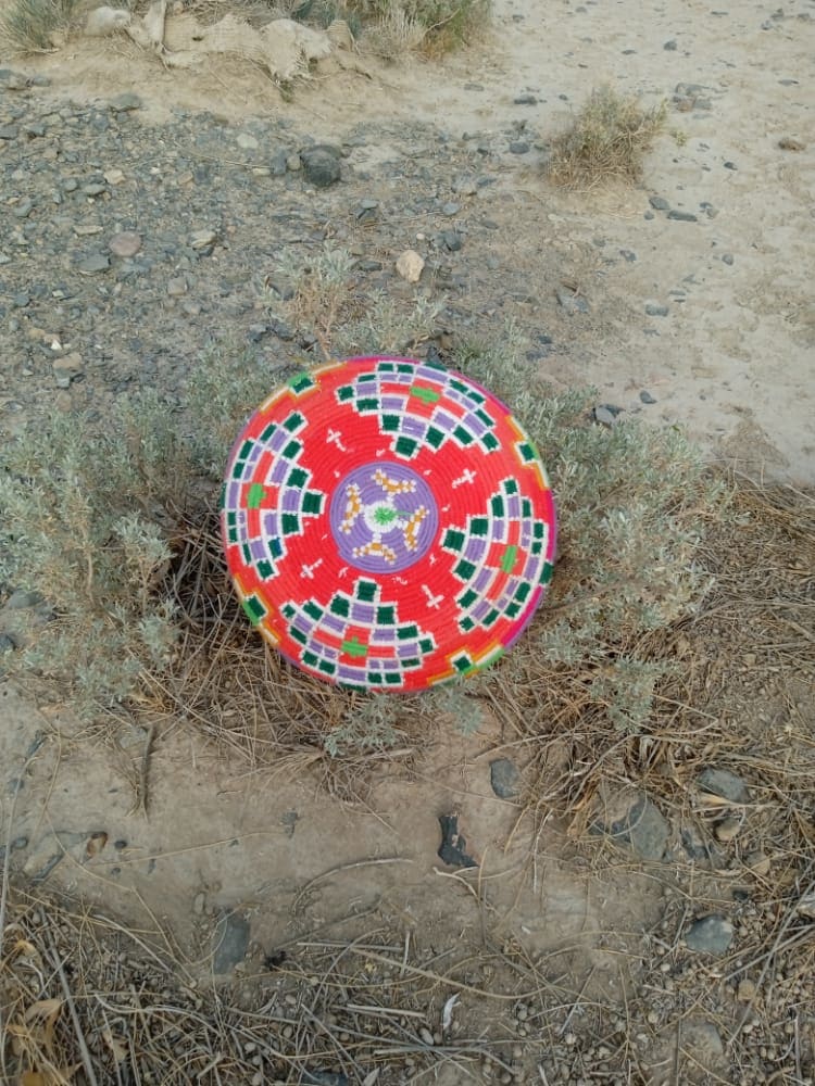  Basket Dyed Wool and Reed Colored Morocco