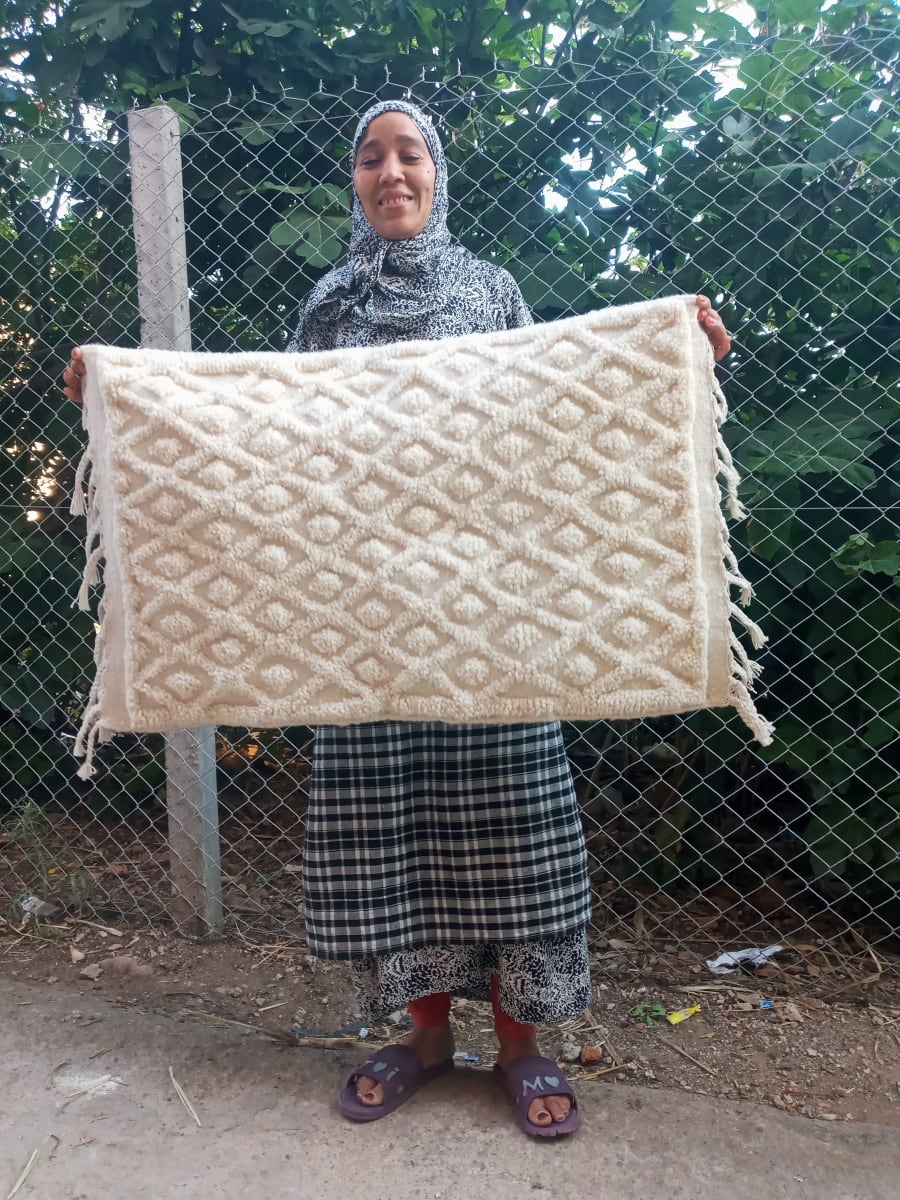  A rug  White Morocco
