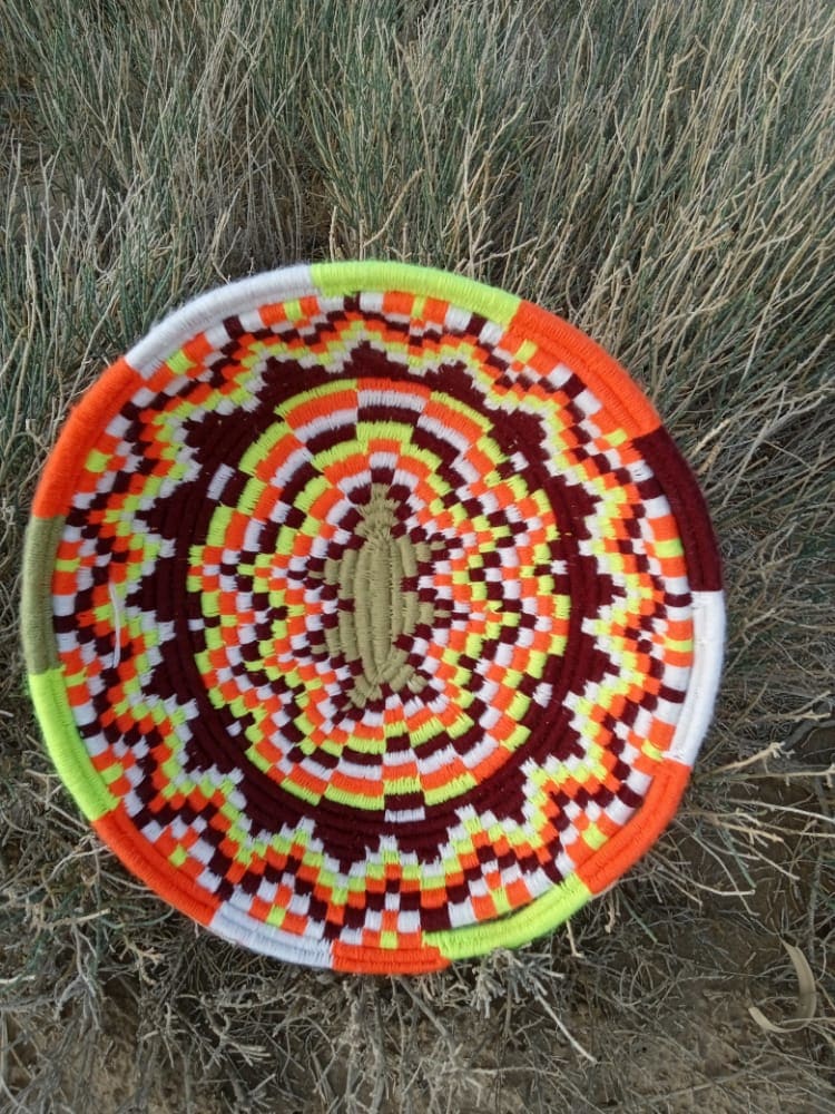  Basket Dyed Wool and Reed Colored Morocco