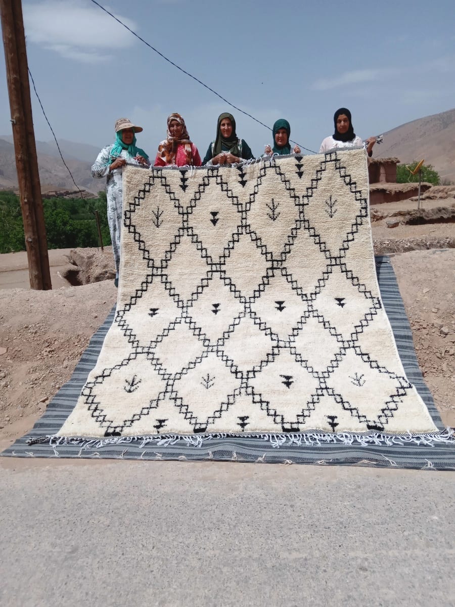  Beni Ourain Wool Black, White Morocco