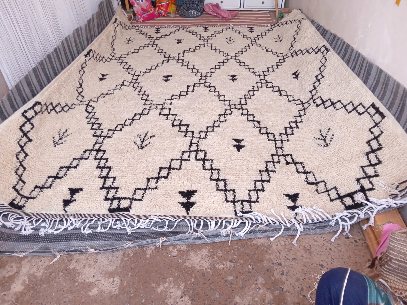  Beni Ourain Wool Black, White Morocco