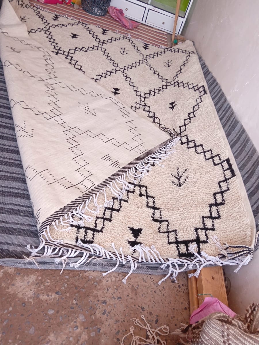  Beni Ourain Wool Black, White Morocco