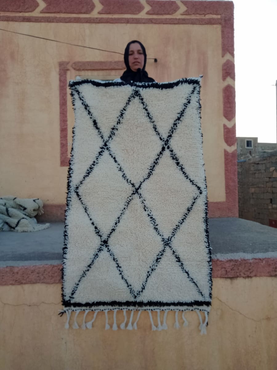  Beni Ourain rug  Black, White Morocco