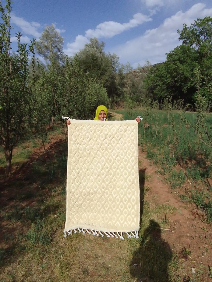  Rug  White Morocco