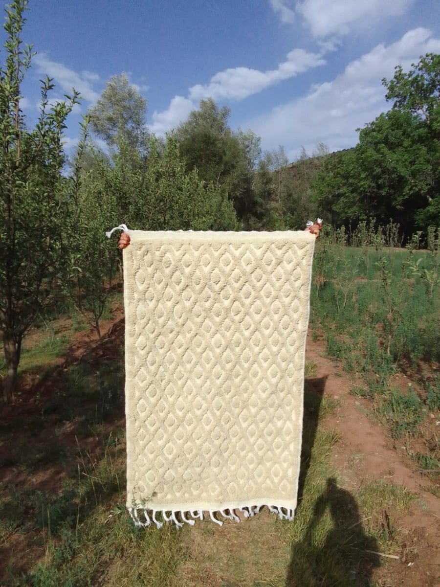  Rug  White Morocco
