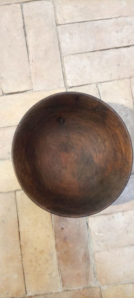  Hand Carved Bowl Walnut Wood Brown Morocco